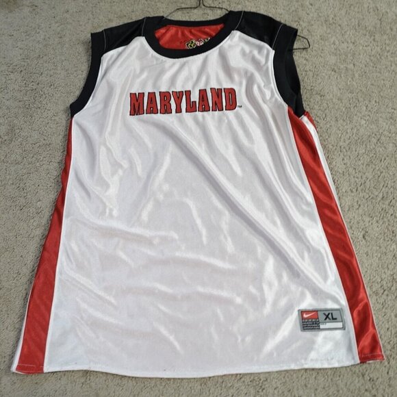 Vintage Nike University of Maryland Jersey XL White Red Reversible Embroidered - Picture 3 of 11